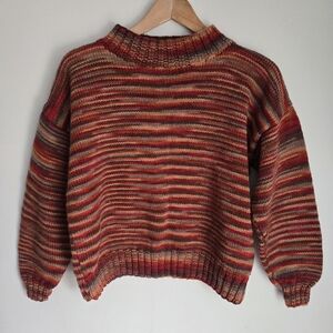 HANDMADE Striped Multicolor Knit Sweater